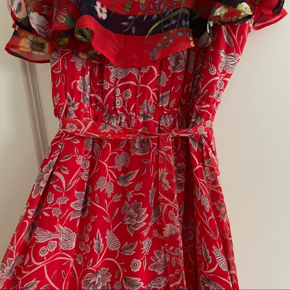Anthropologie One September Zuri Midi Red Floral Dress XS - Picture 6 of 12
